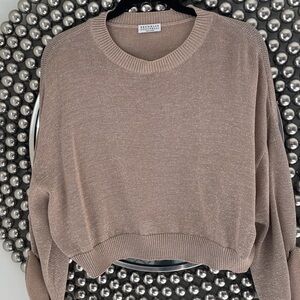 Brunello Cucinelli Knit Metallic Top
